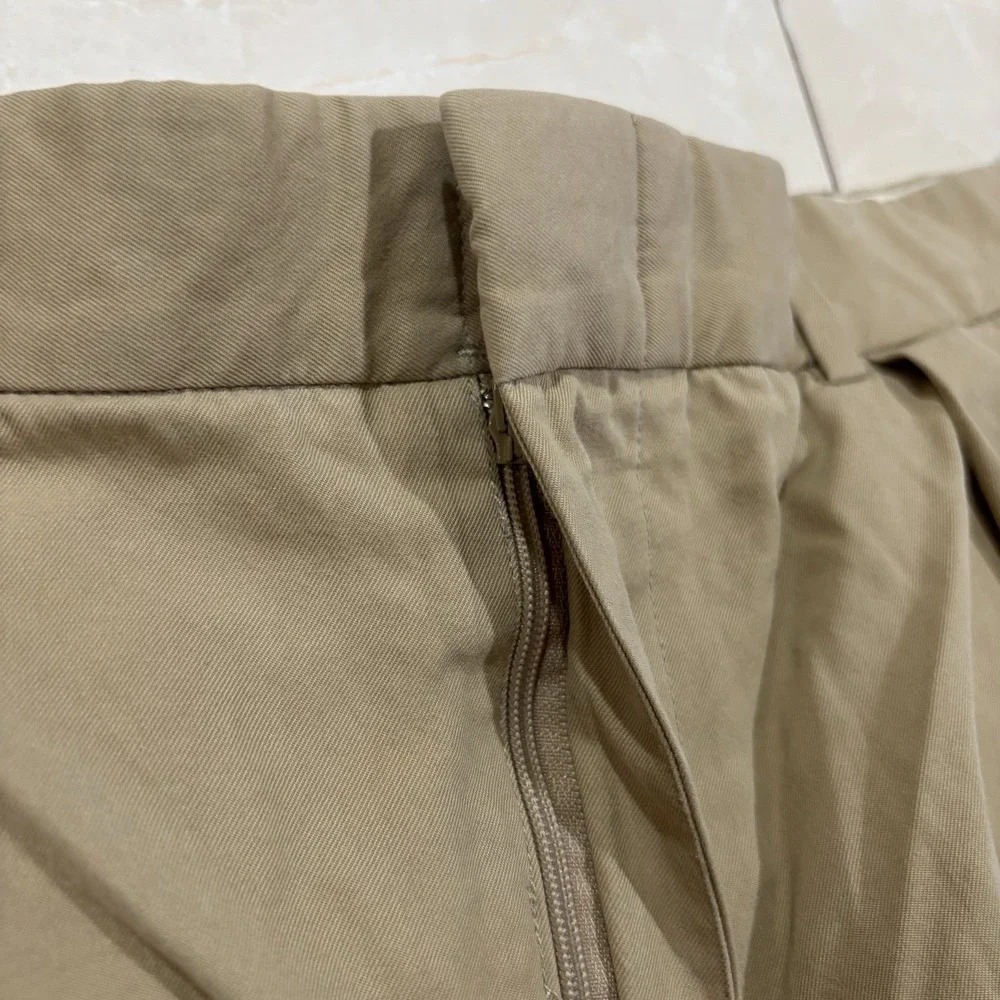 Vintage Polo Ralph Lauren Pleated Shorts Silk Blend Khaki Men's 38 Preppy Tyler